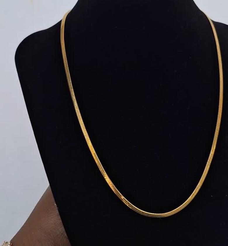 hypollargenic non tarnish and anti fading gold coated necklace image