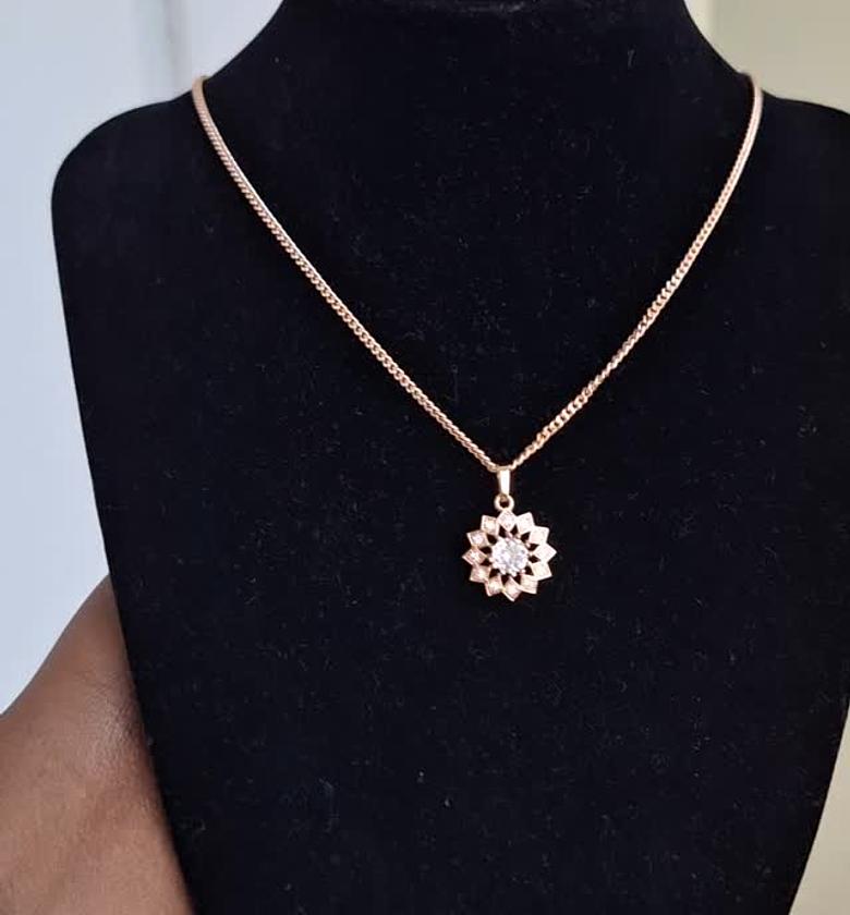 hypollargenic non tarnish and anti fading gold coated necklace image