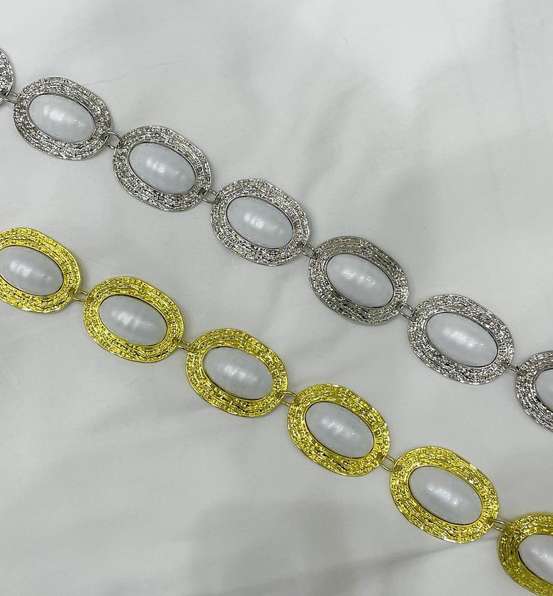 Vintage Oval Pearl Chain Belt image