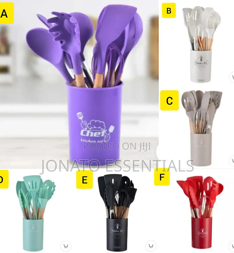 Silicone 12 PCS Kitchen Spoon Set image
