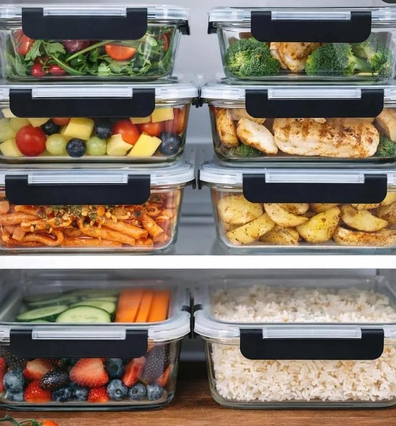 4 pcs glass food container set image