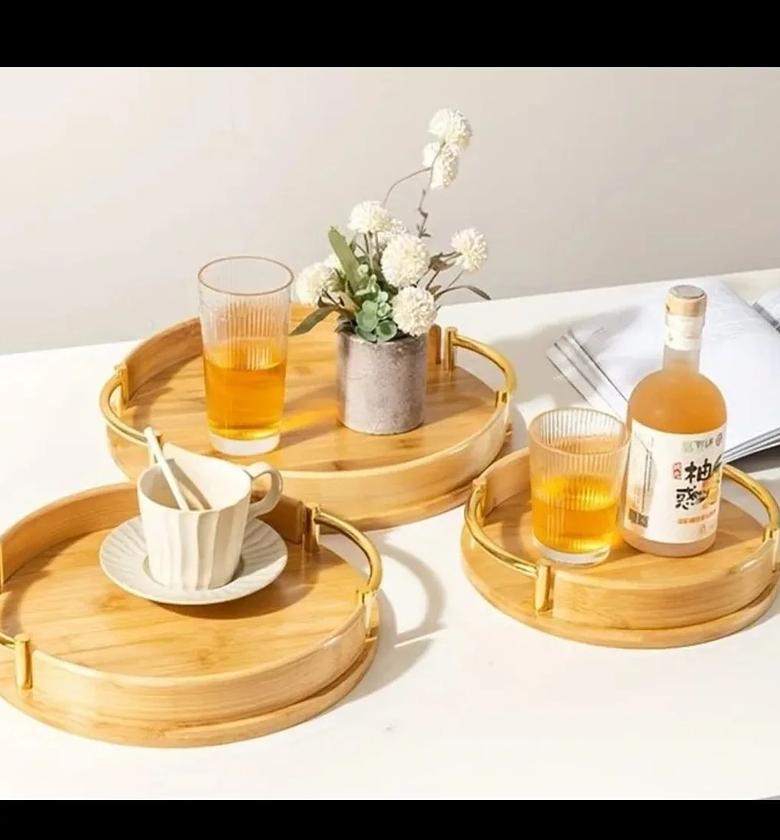 3pcs Multi-functional Bamboo Food storage Trays. image
