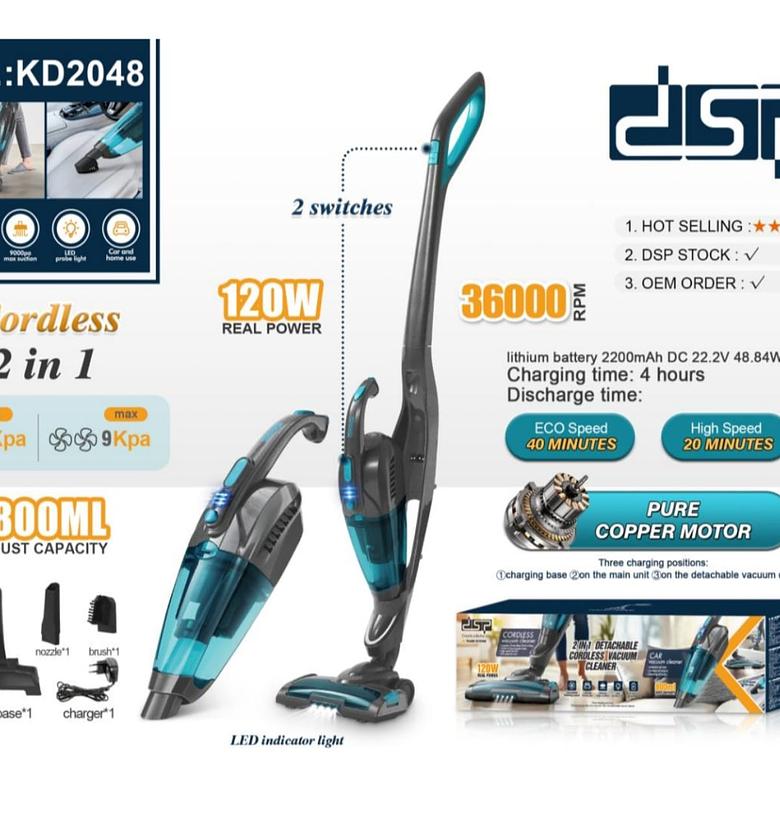 2 in 1 Detachable cordless Vaccum cleaner: image