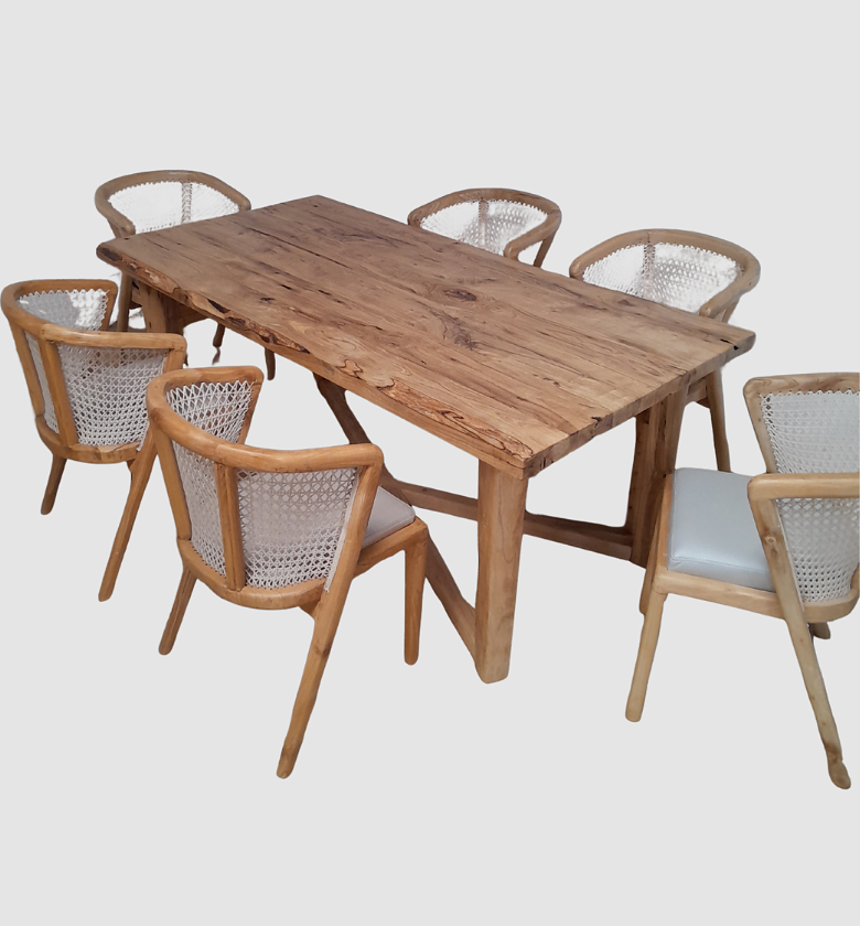 Modern Dark Wood Dining Set image