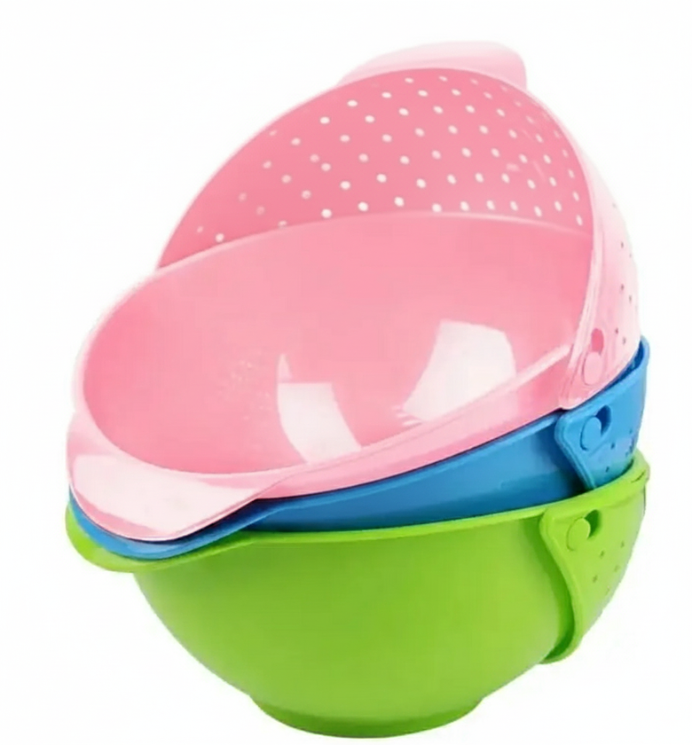 2in1 Vegetable Basin Wash Rice Sieve Fruit Bowl Fruit Basket image