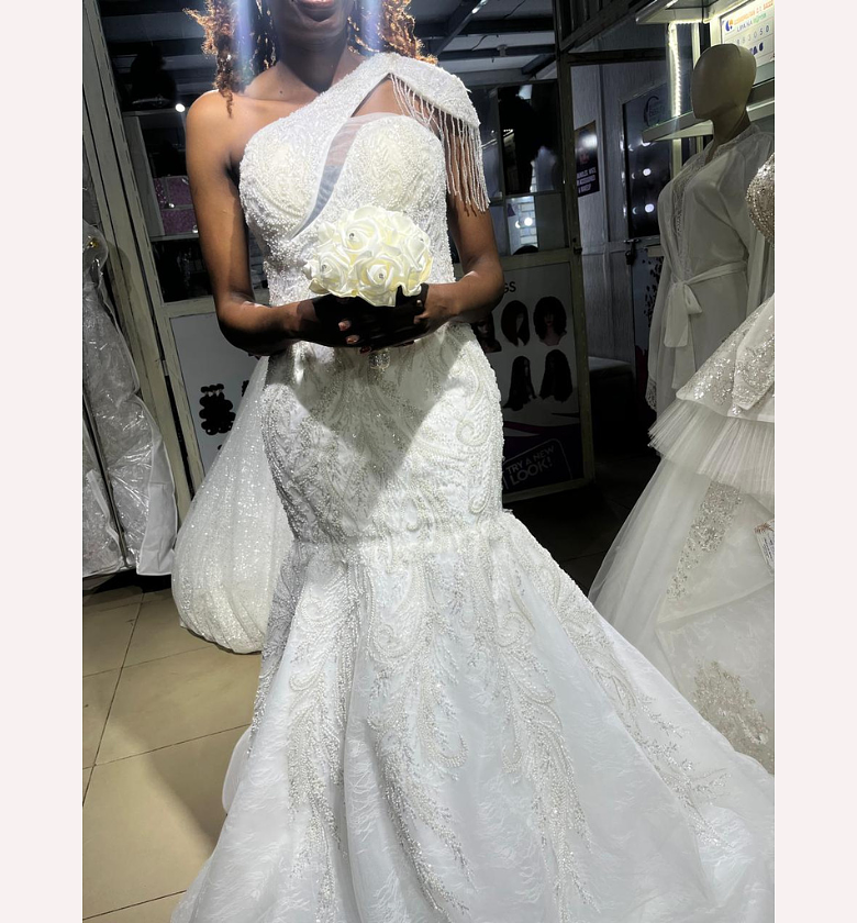 The Siren Mirage One-Shoulder Trumpet Wedding  Gown - FOR HIRE OR BUY image