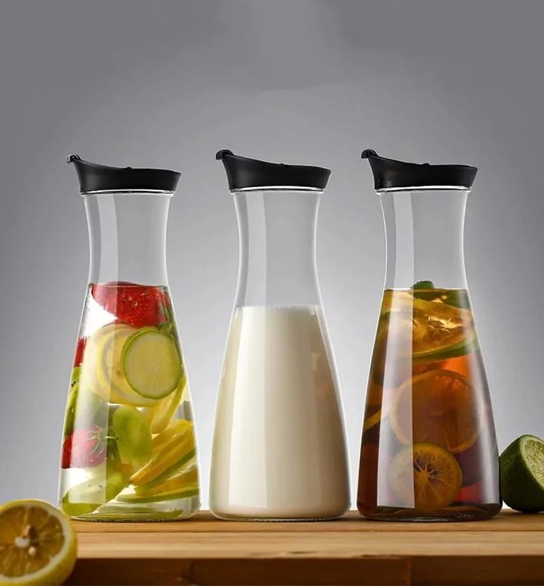 3 pcs set glass water pitcher. image