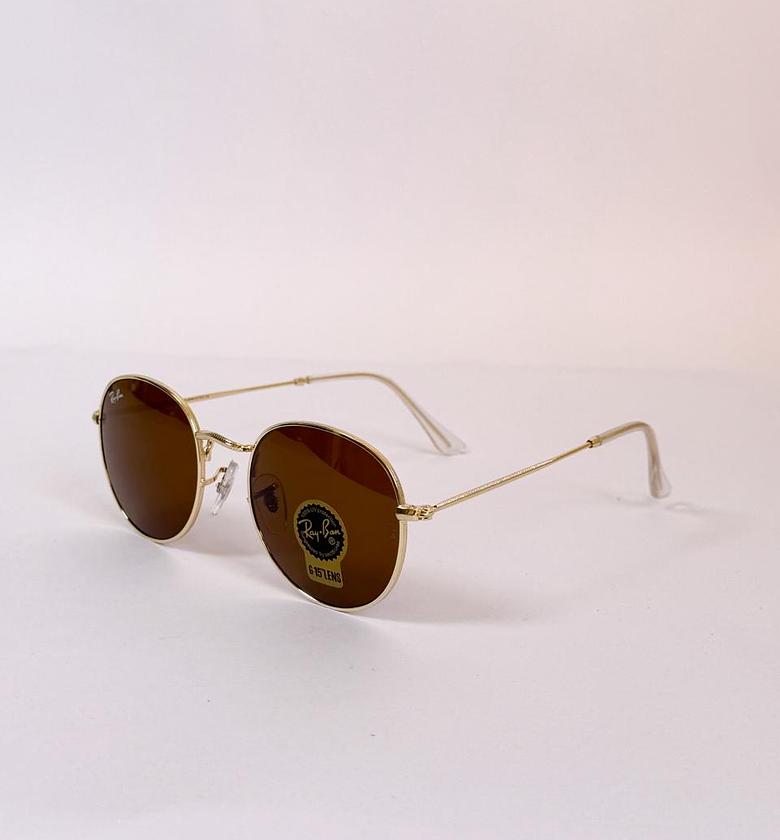 RB Rimflex Brown Round Sunglasses image