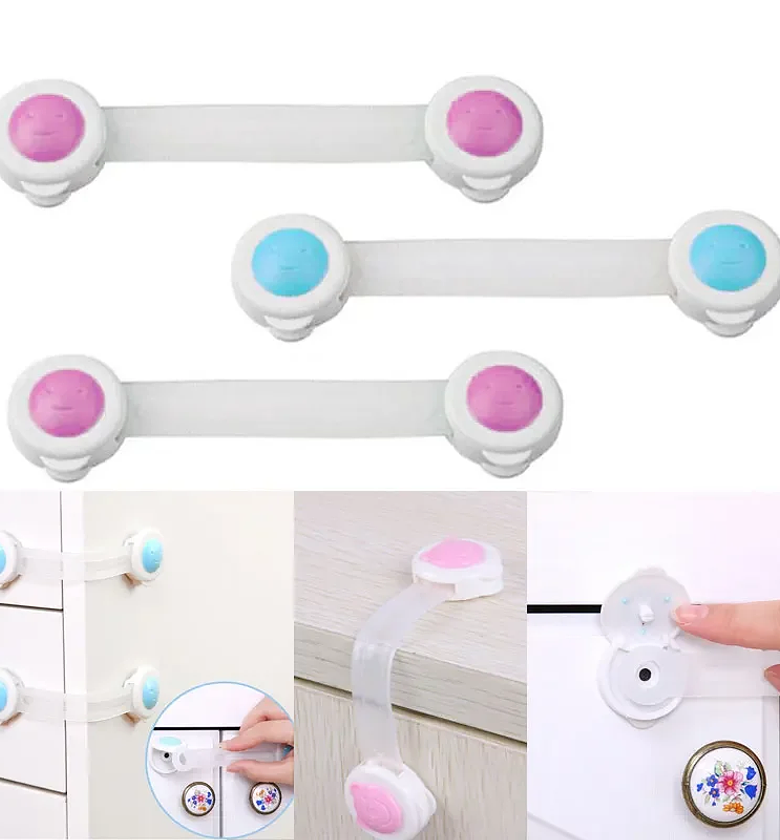 3pcs Child Safety Cabinet Locks, Fridge, Drawer Locks image