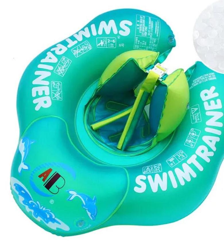 Swim Trainer. Kids Inflatable Swimming Seat Safety Floaters Beach Swimming Pool Care Aid Trainer Float Ring image