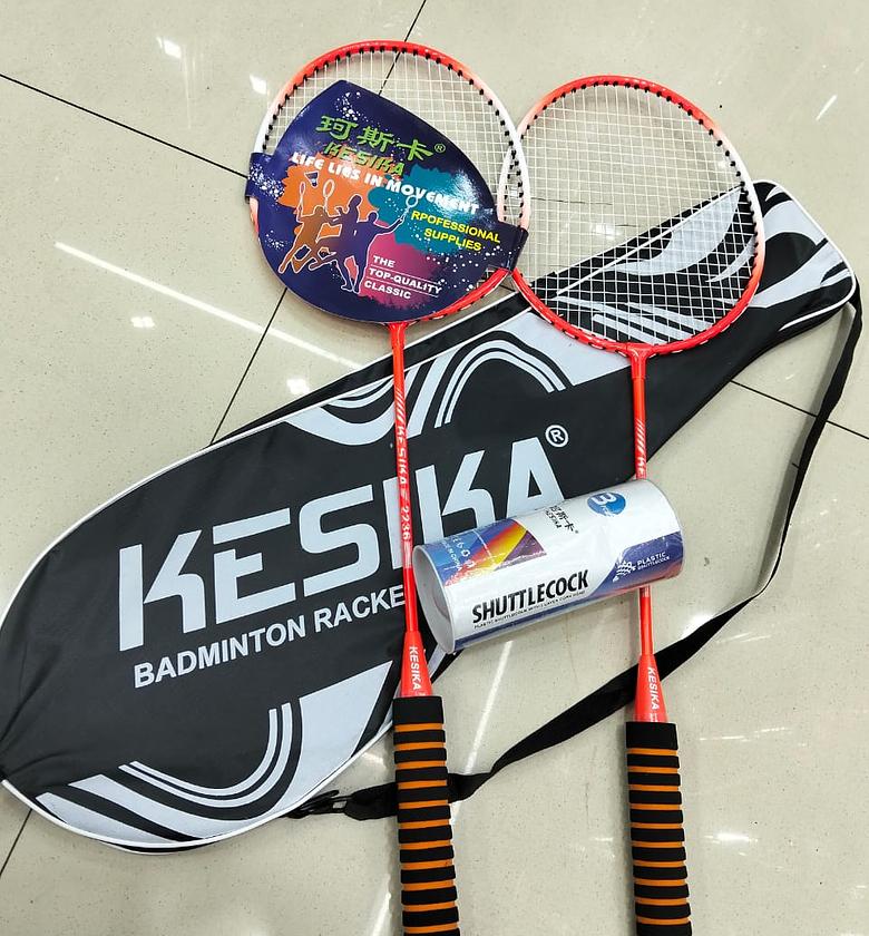 Tennis-Badminton Set 2 Rackets 2 Shuttlecocks+ Free Carrier Bag image