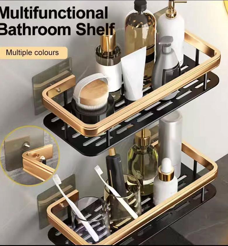 2pcs Luxury wall mounted bathroom shelf image