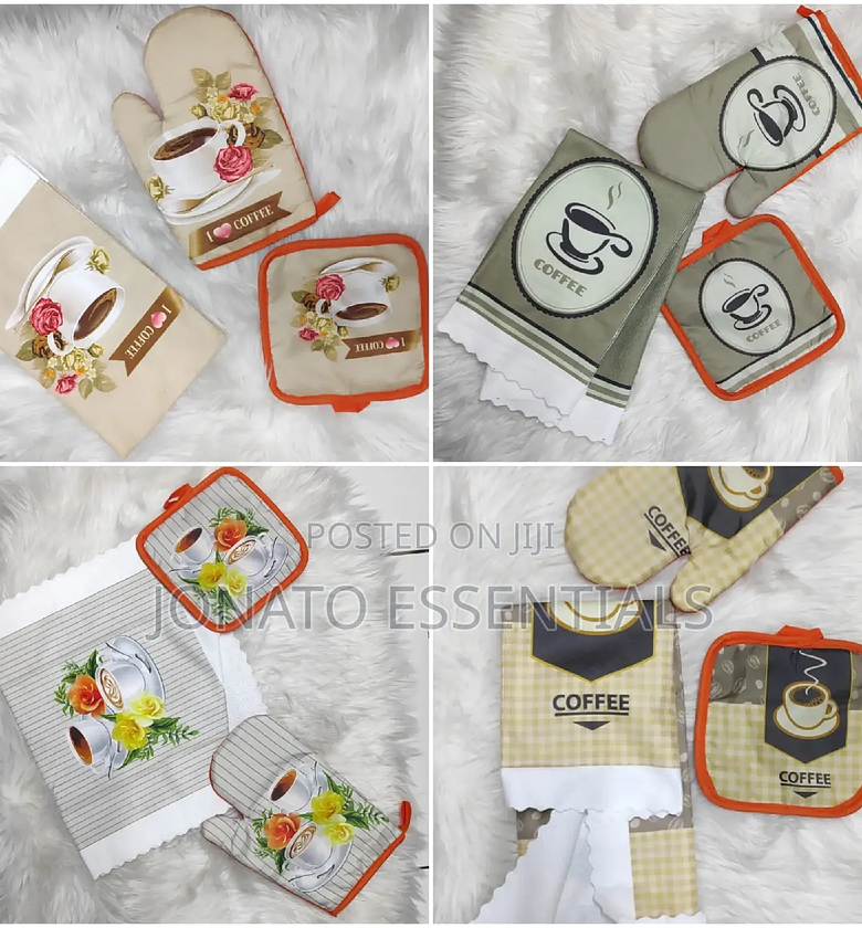 3pcs Kitchen Glove , Potholders Pad and Pot Rest Set image