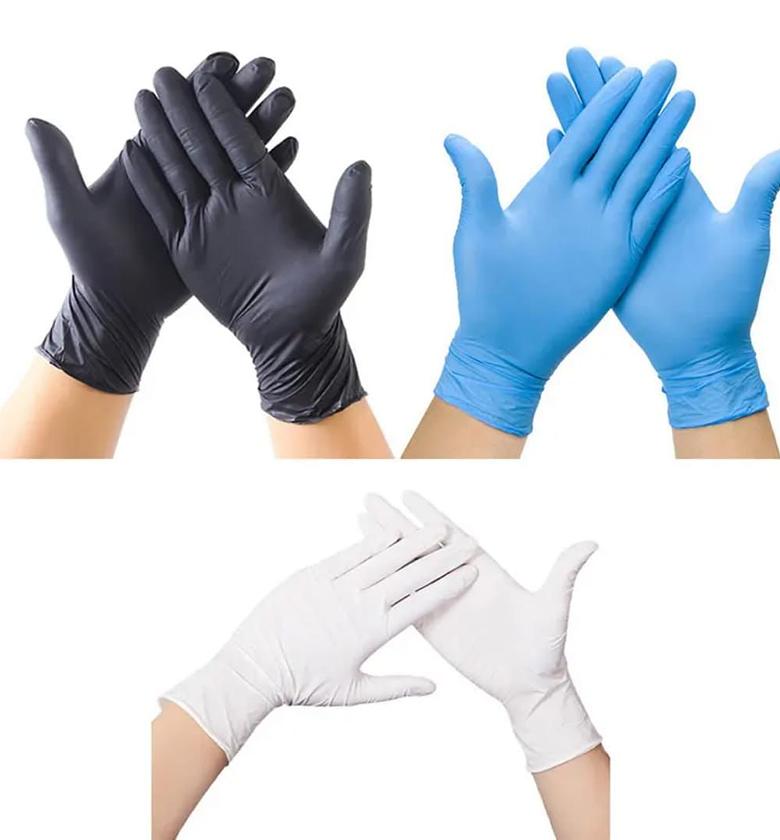 100pcs Disposable Synthetic Gloves black image
