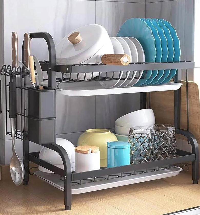 Two tier Heavy duty dish rack. image
