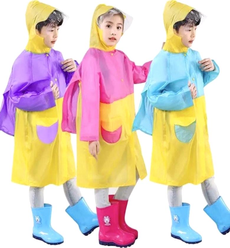 Waterproof Children's Raincoat with School Bag Expansion Slot and Transparent Hood Visor for Boys & Girls - Durable Rain Gear Nairobi, Kenya image