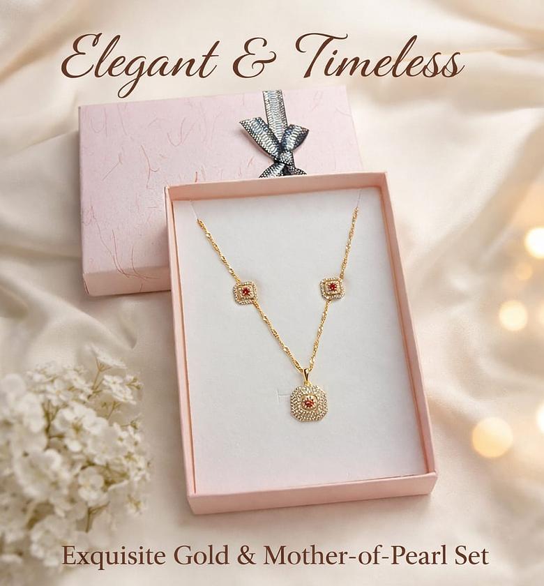Exquisite Gold & Mother of pearl set image