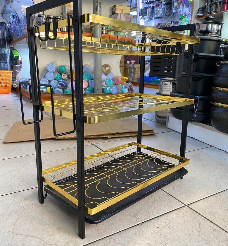 Dish rack 3 layer advanced  Gold black image