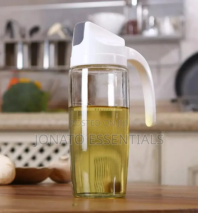 600ml Glass Oil Can, Vinegar Bottle, Oil Dispenser Bottle image