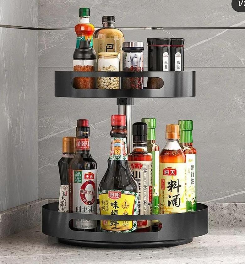 360° Rotating metallic Kitchen / Bathroom Storage Rack image