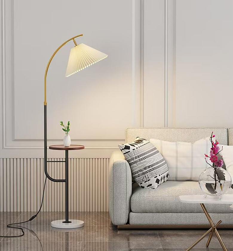 Arc Floor lamp with side table  image