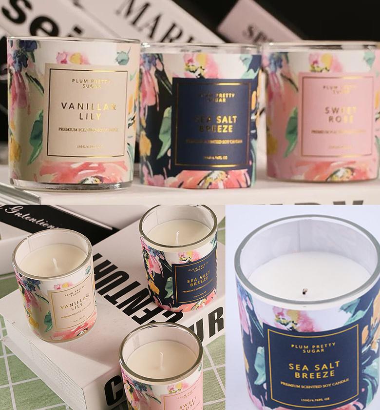 Plum Pretty Sugar Premium Scented Soy Wax Candles - Long Lasting Home Fragrance & Decor image