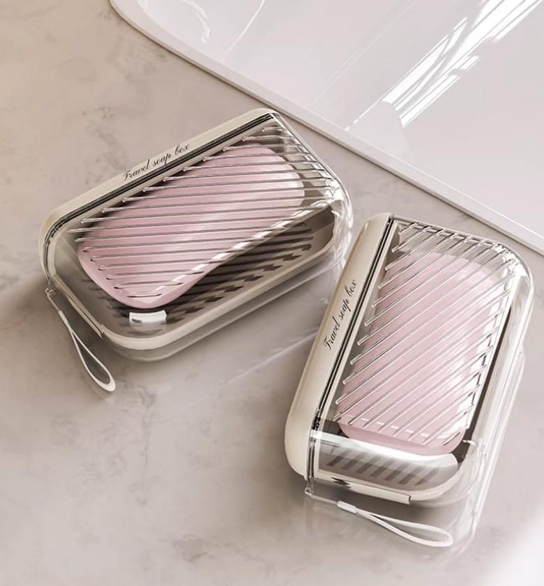 Leak-Proof Portable Travel Soap Dish Holder with Drain Tray image