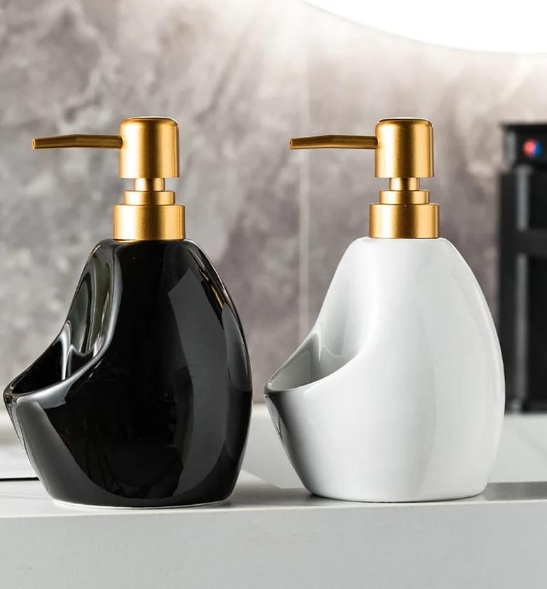 Ceramic Soap Dispenser with Sponge Holder image