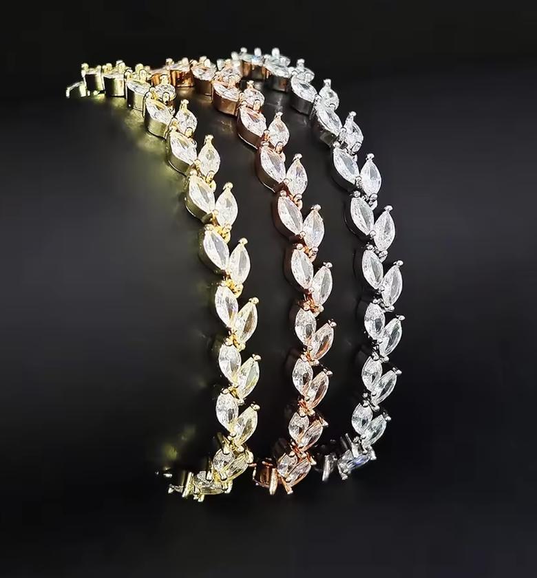 Regal Teardrop Halo Chain Bracelet image