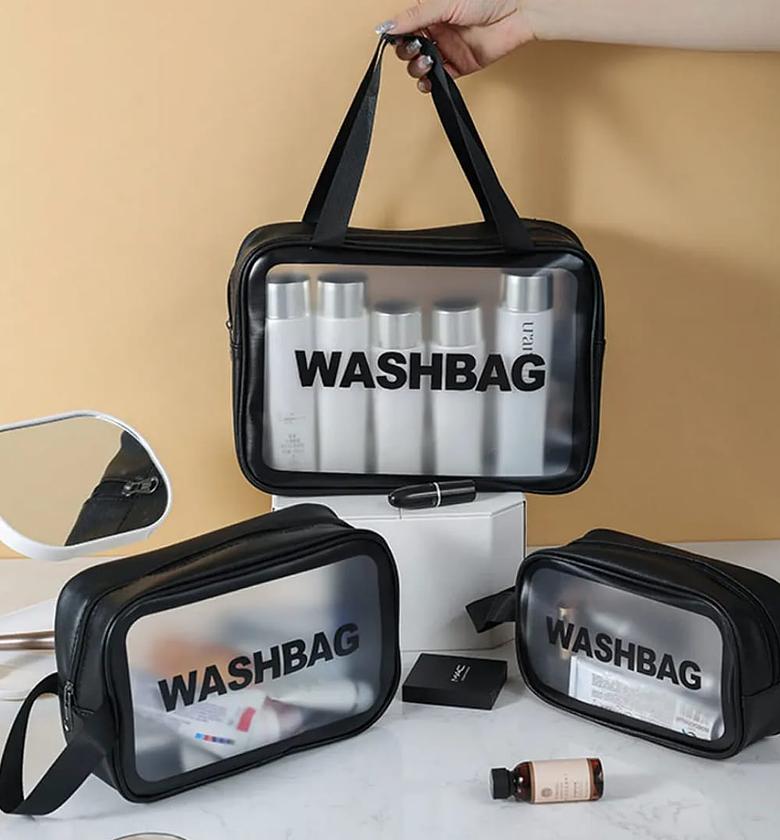 3-Piece Waterproof Toiletries & Cosmetics Bag Set – Travel Friendly image