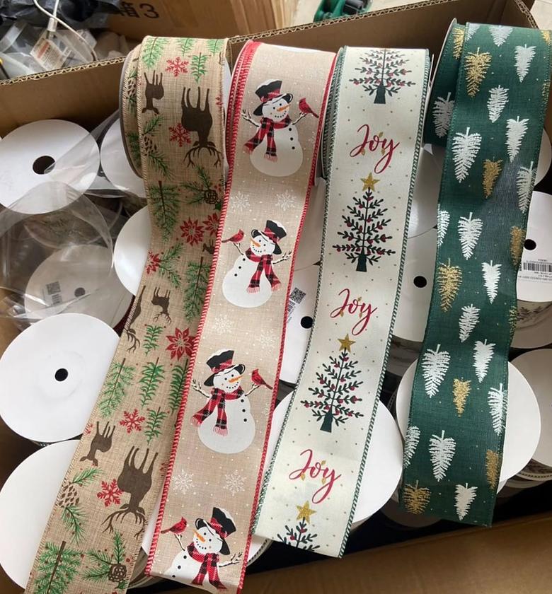 FestiveFlora Christmas Gift Wrapping Ribbon image