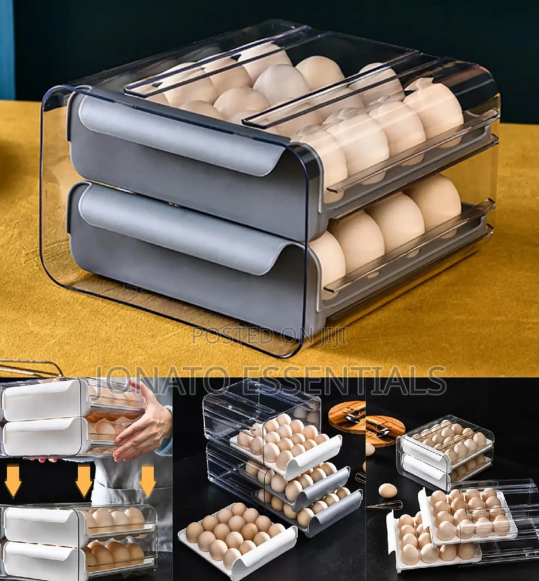 32pcs Egg Drawer Tray, Fridge Organizer, Egg Storage Box image