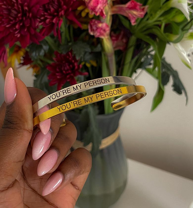 "You're My Person" Stainless Steel Cuff Bracelets  image