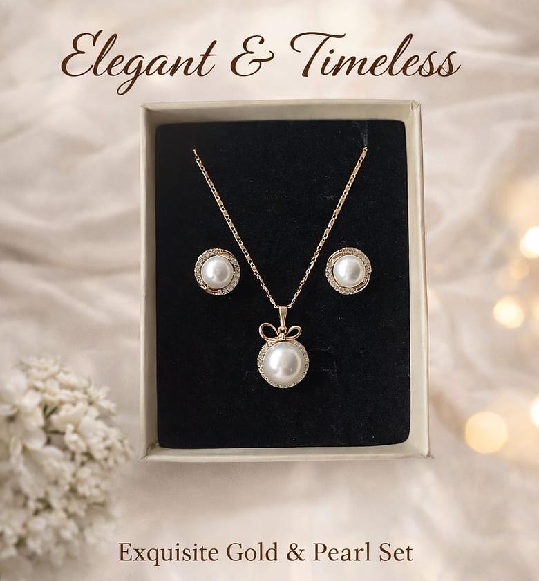 Exquisite Gold & pearl set  image