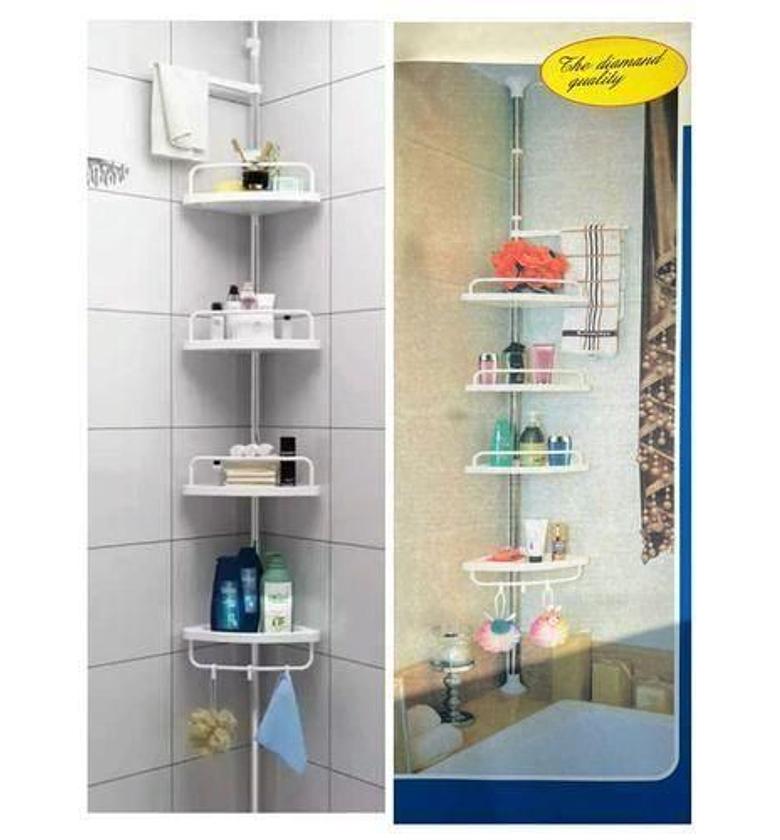 4 Layer Multi Corner Shelf Tension Pole-Bathroom Organizer image