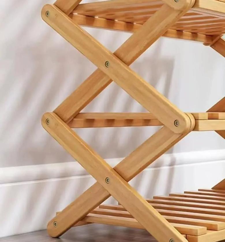 4 Tier Stackable Shoe Rack.  image