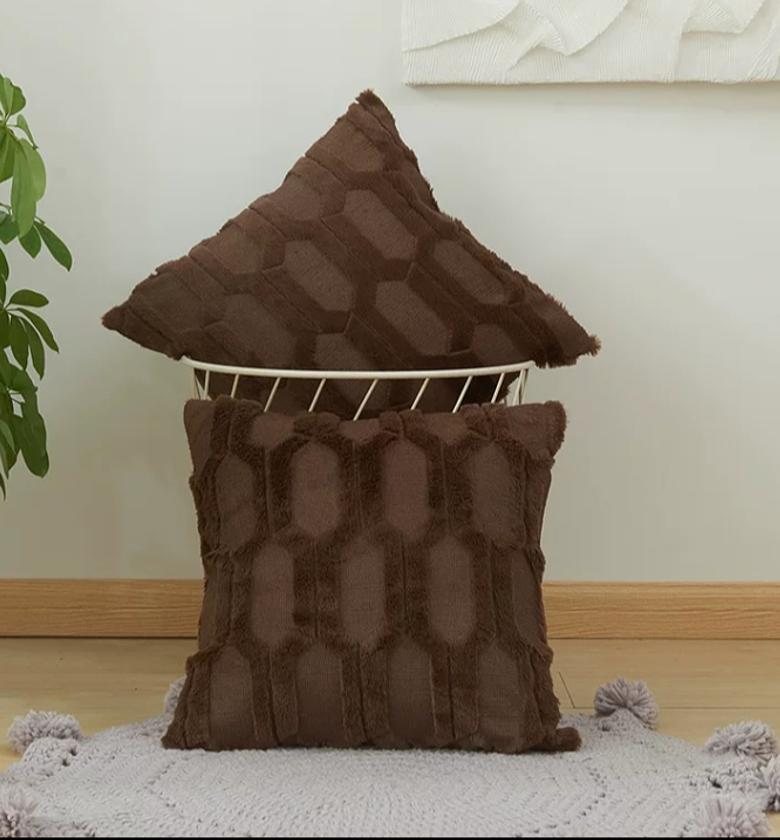 Soft Solid Fluffy Cushion Cover image
