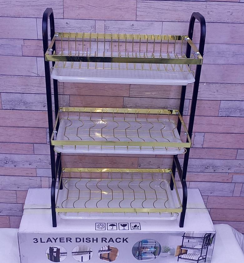 Dish rack 3  layer advanced gold black  image