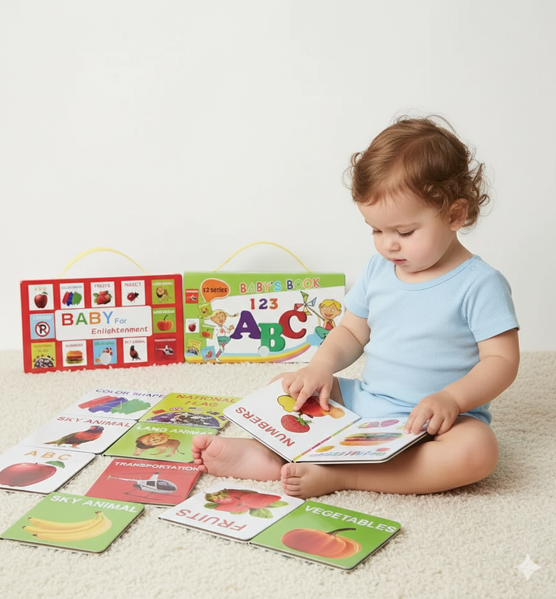 12pc Baby Educational Flash Cards Set image