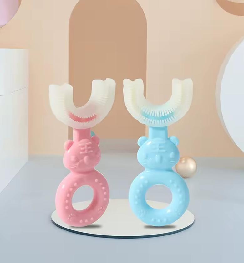 Kids U-Shape Toothbrush 360° Silicone Toddler Baby Teeth Cleaner image