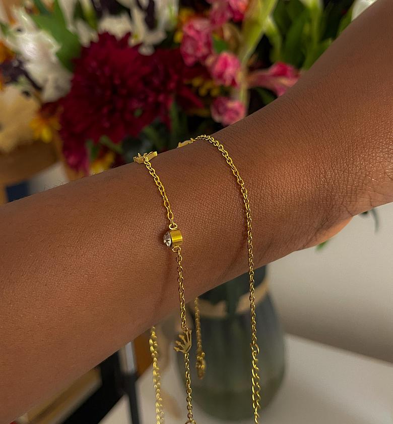 Golden Glamour Stainless Steel Charm Bracelets image