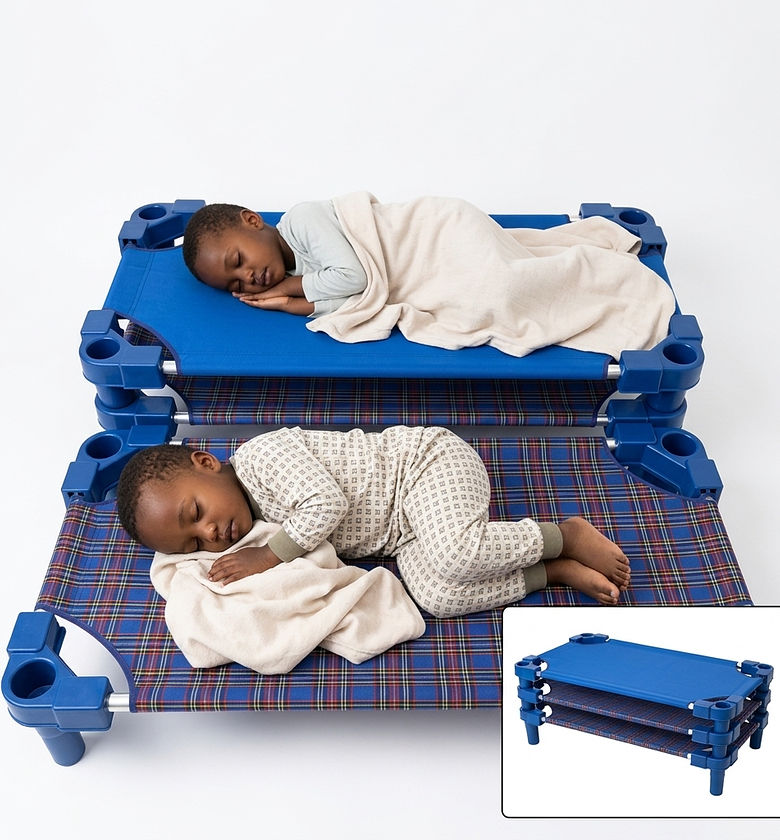 Heavy Duty Stackable Kids Daycare Nap Cot Bed for Preschool & Home Use image