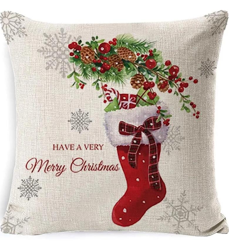 Christmas-Themed Throw Pillow Covers (45cm x 45cm) image