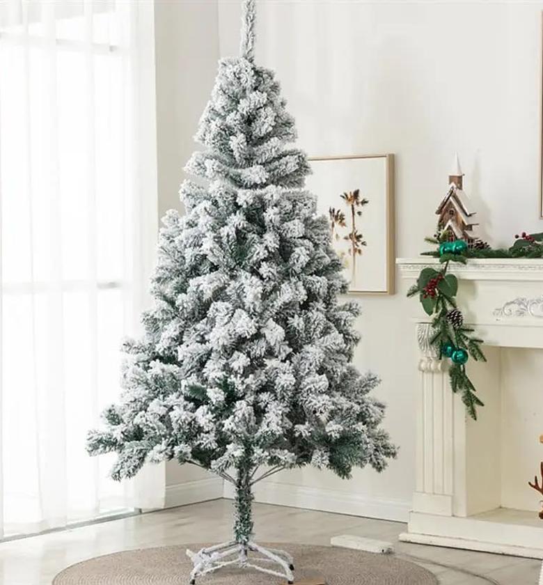 6ft Snow Flocked Cypress Christmas Tree image