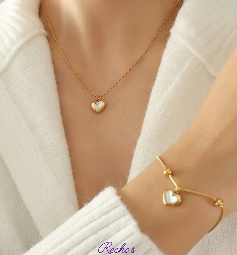 White love bracelet and necklace set image