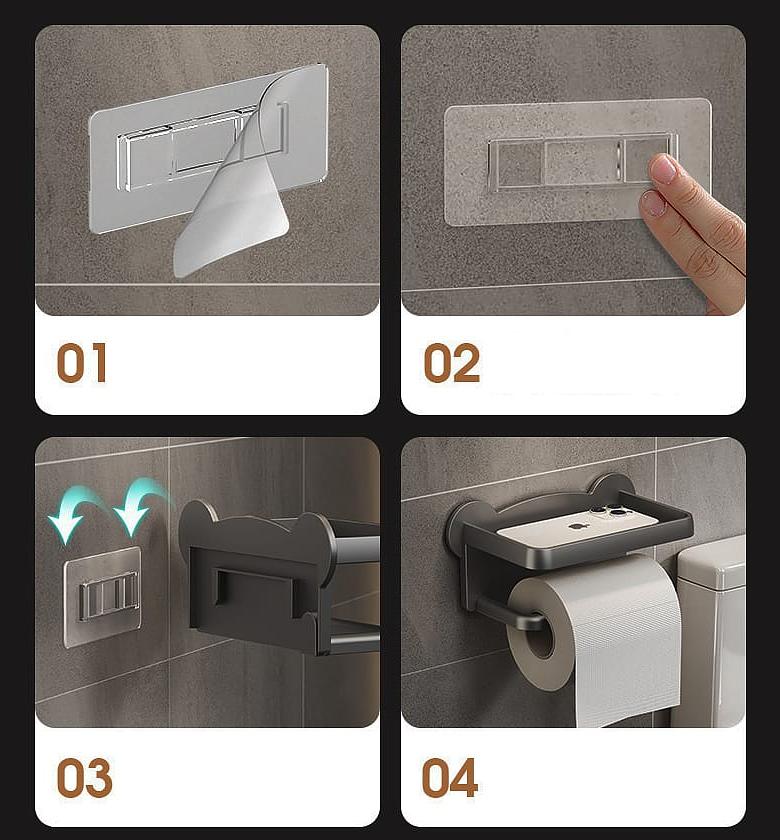 Punch Free Wall Mounted Tissue Storage Rack image