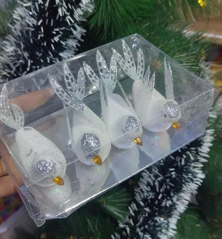 Christmas Dove Decorations Set  4pcs image