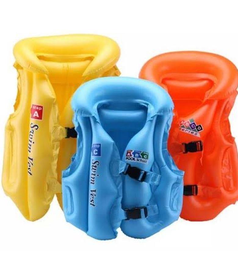 Swimming Vest. Fashion Kids Floaters Inflatable Swimming Jacket Vest image