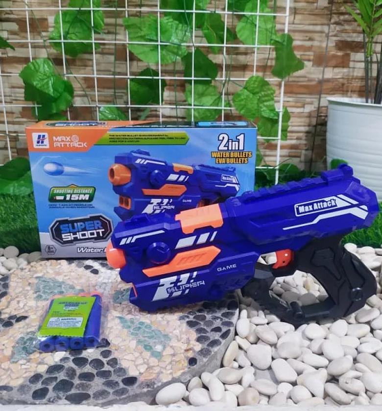 Super Shoot" manual soft bullet toy gun.  image