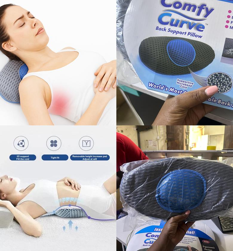 Comfy Curve Back Support Pillow, Lumbar Pain Relief Cushion image